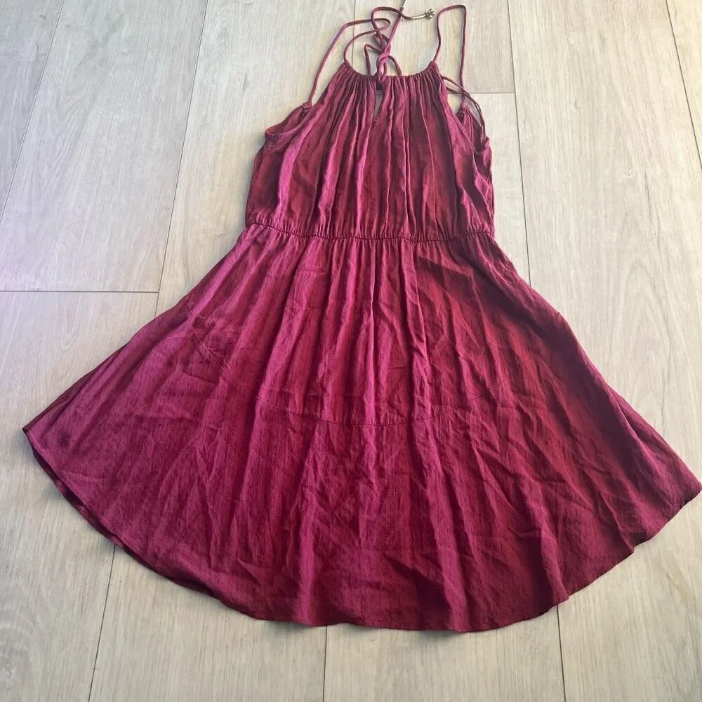 Free People size S shake it off mini dress burgundy red